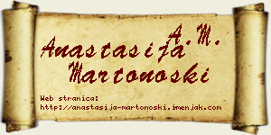 Anastasija Martonoški vizit kartica